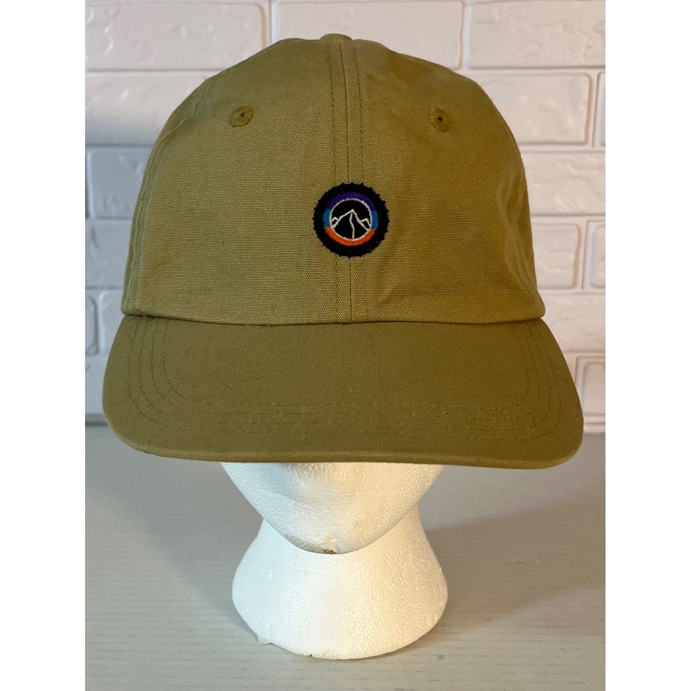 Patagonia Canvas Hat Unisex OS Tan Mountain Logo Strapback Cap